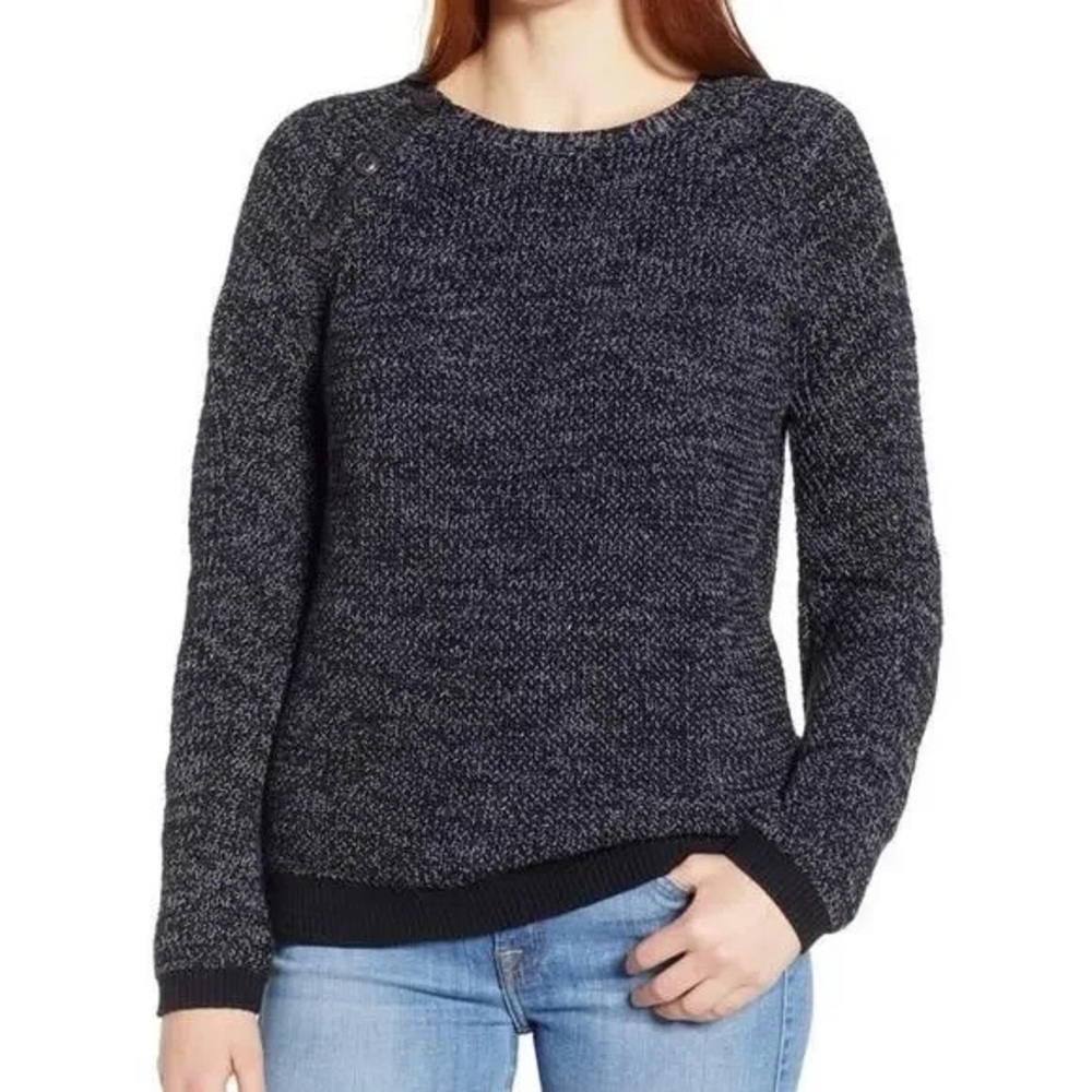 NWT in bag - Caslon Raglan Crew Sweater Navy Size XS